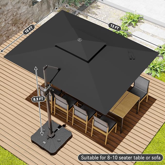 10x13 FT Outdoor Cantilever Patio Umbrella - Image 9