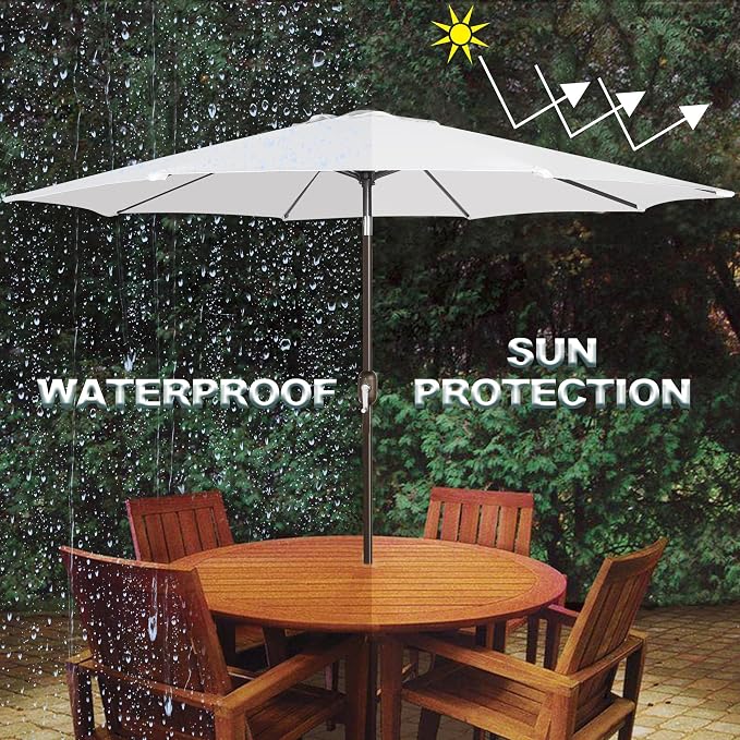 9' Outdoor Patio Umbrella, Outdoor Table Umbrella, Yard Umbrella, Market - Image 6