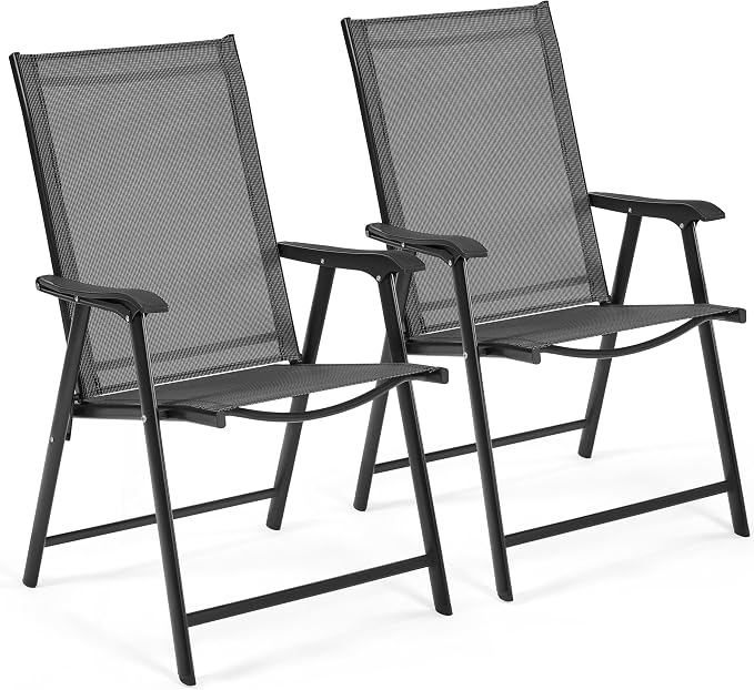 Yaheetech Patio Chairs Set of 2 Outdoor Foldable Dining Chairs, Comfortable by Unknown
