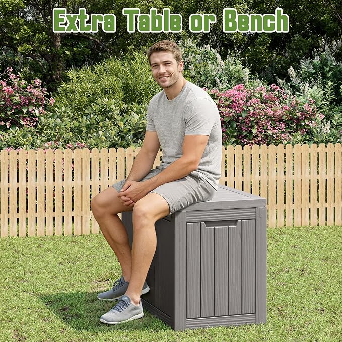 50 Gallon Outdoor Storage Box, All-Weather Resin Deck Box Outdoor Waterproof - Image 5