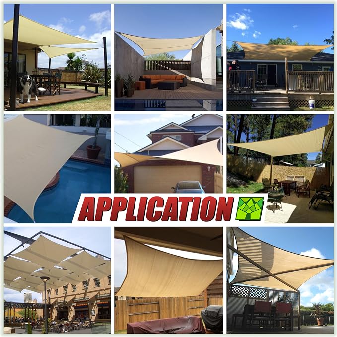 Colourtree TAPR0810 Custom Size 9' x 14' White Sun Shade Sail UPF50 Canopy UV - Image 4
