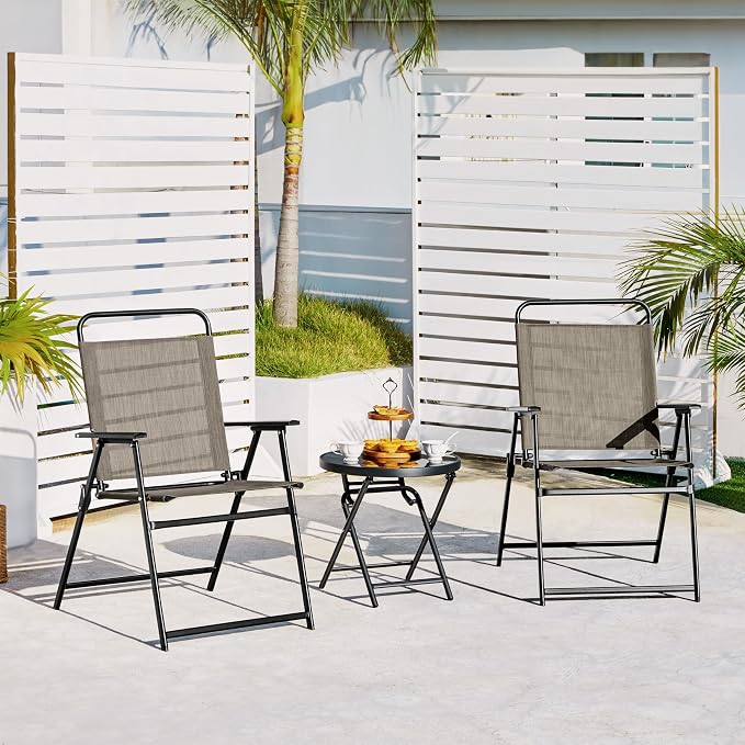 Yaheetech Outdoor Chairs Set of 2, Folding Patio Chairs - Image 5