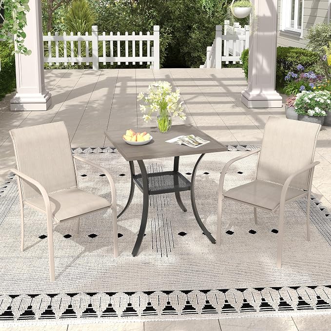 Outdoor Chairs Set of 2, Stackable Patio Dining Chairs - Image 7