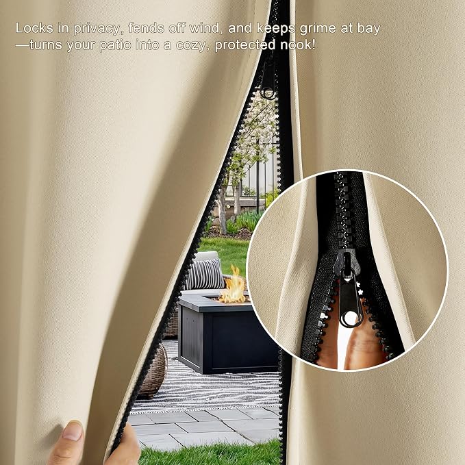 RYB HOME Fade-Resistant Extra Wide Outdoor Curtains - Image 3
