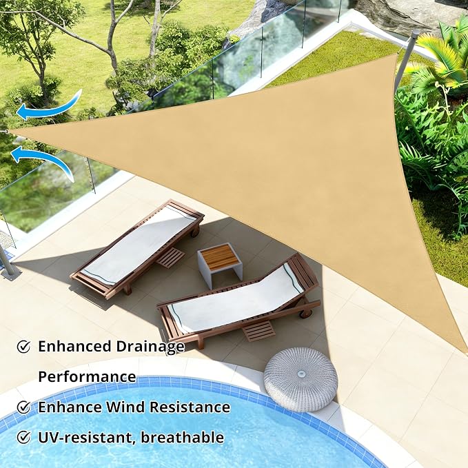 8' x 8' x 8' Triangle Sun Shade Sail - Image 7