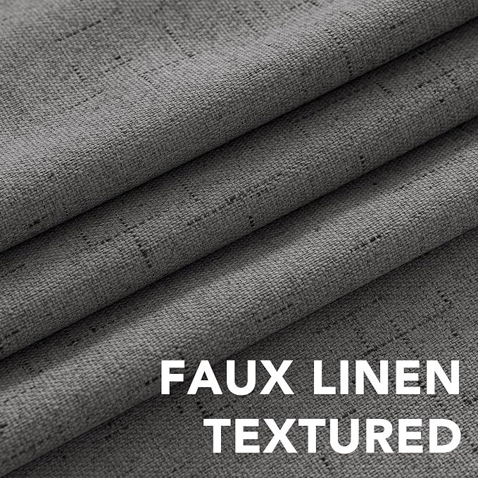 H.VERSAILTEX Blackout Curtains Linen Curtains 120 inches Long 100% Black Out - Image 4