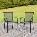 Outdoor Metal Patio Chairs Set of 2, Stackable Iron Mesh Dining Chairs by Unknown