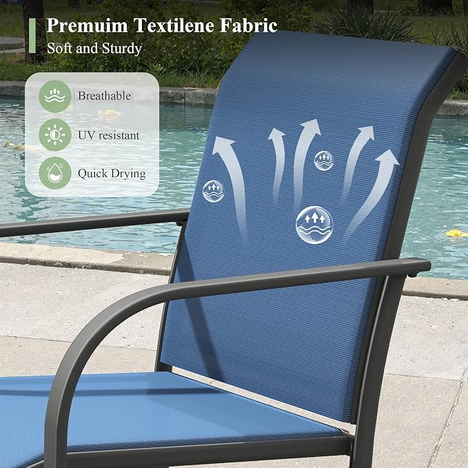 Outdoor Chairs Set of 6, Stackable Patio Dining Chairs - Image 4