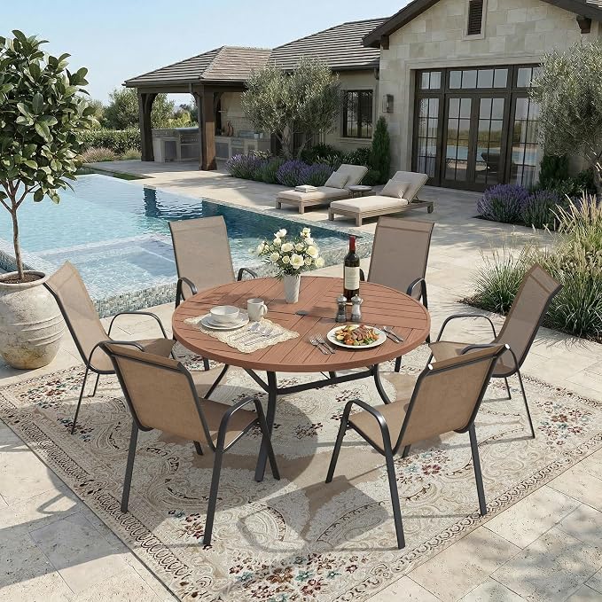 DIFY Patio Chairs Set of 8, Stackable Outdoor Dining Chairs Set - Image 2