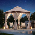 8'x8' Outdoor Gazebo, Metal Frame Heavy Duty Patio Canopy Tent Shelter by LAUSAINTHOME