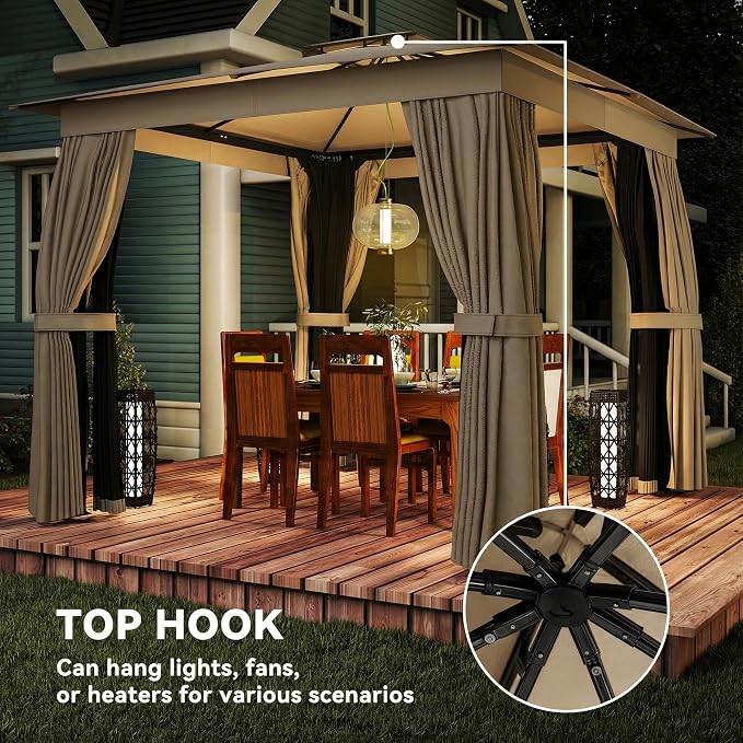 Outsunny 10' x 10' Outdoor Patio Gazebo - Image 8
