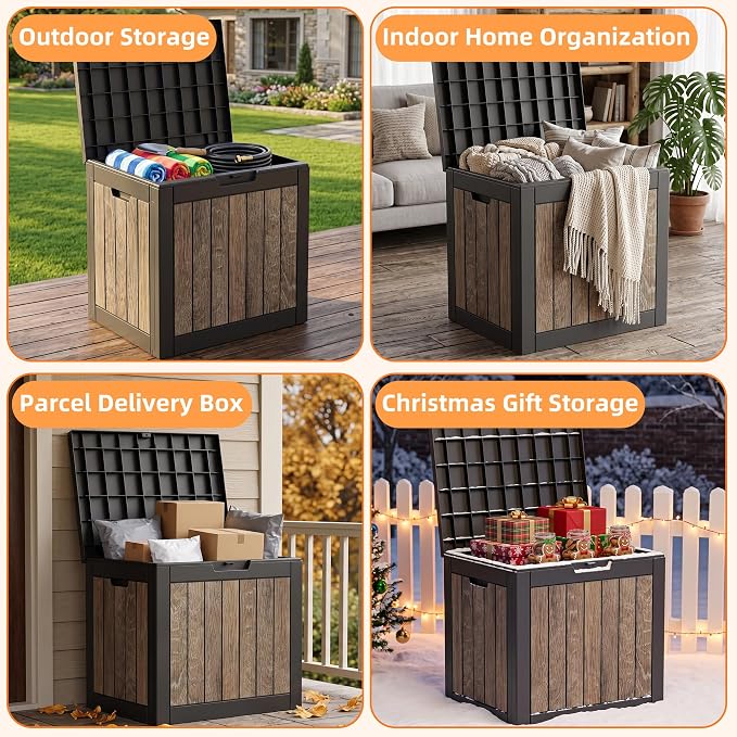 40 Gallon Outdoor Deck Box, Lockable Waterproof Resin Storage Container - Image 4