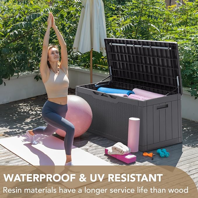 Devoko 100 Gallon Deck Box Waterproof Outdoor Storage Box - Image 6