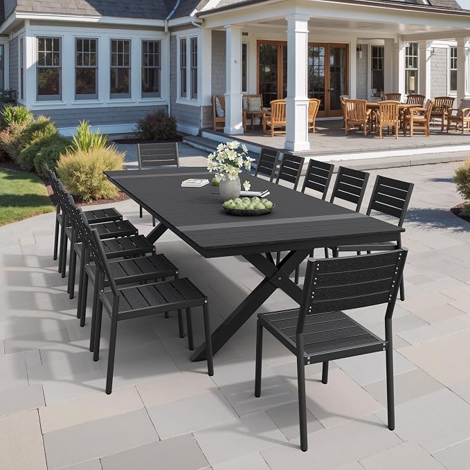 Pellebant Stackable Outdoor Patio Dining Chairs Set of 4 | Aluminum Armless - Image 6