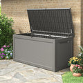 330 Gallon Outdoor Storage Box, Resin Large Deck Box Outdoor Waterproof Storage by KAMABOKO