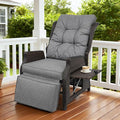 Outdoor Wicker Recliner with Adjustable Back and Footrest, PE Rattan Lounge by COMLAXFIELD