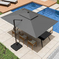 9x12FT Cantilever Patio Umbrella Heavy-Duty Aluminum | 360° Rotating Double by ZLACUIU