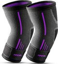 APOYO Elbow Brace for Tendonitis and Tennis Elbow, Elbow Compression Sleeve, Elbow Brace for Women and Men w/ Adjustable Strap for Tennis Elbow Relief, Weightlifting, Arthritis, Workouts, Reduce Joint Pain During Fitness Activity (Purple (Pair), Small)