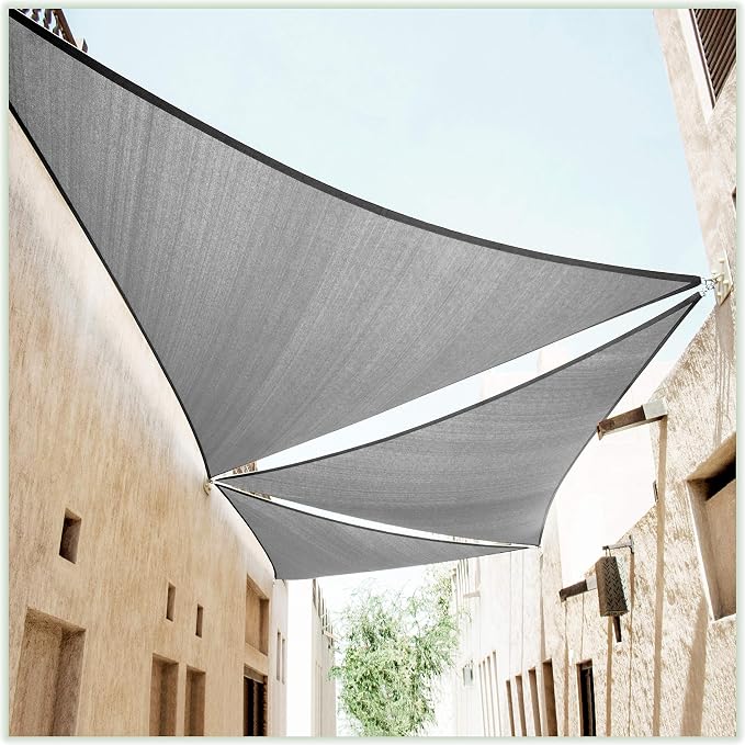 ColourTree 20' x 20' x 20' Grey Sun Shade Sail Triangle CTSLT20 by ColourTree
