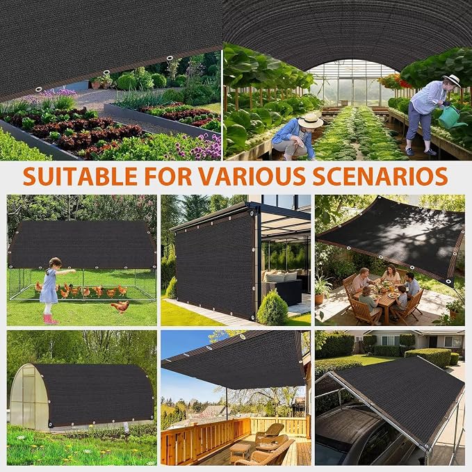 90% Shade Cloth, 10 x 12 FT Tear Resistant Sun Shade Net - Image 9