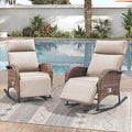 Zero Gravity Patio Rocking Wicker Recliner Chairs Set of 2- Wicker Outdoor by JelwalyPatioFurnitureSet