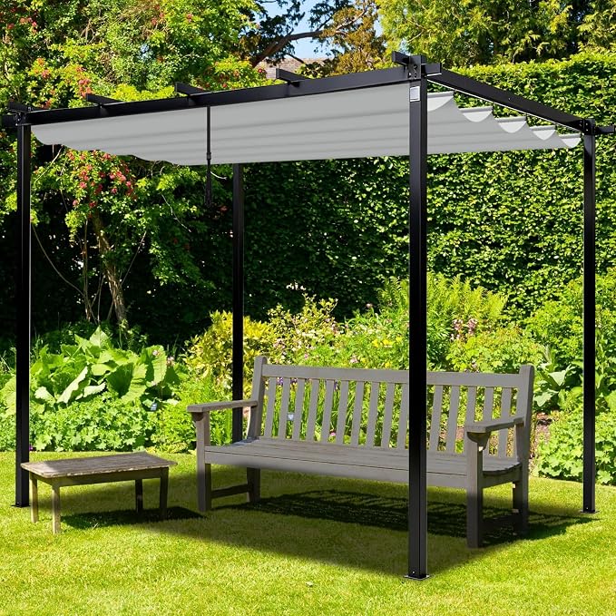 Mrsenloi 10 x 10 Pergola Shade Cover Replacement, Top Only, Retractable Sun - Image 7