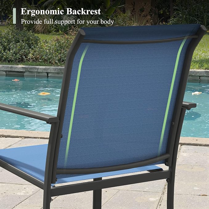 Outdoor Chairs Set of 4, Stackable Patio Dining Chairs - Image 6