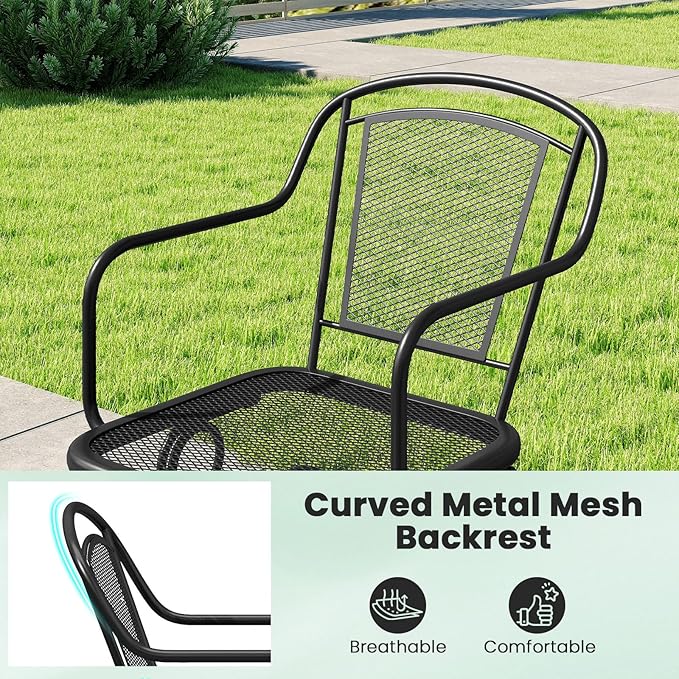 Tangkula Outdoor Rocking Chair Set of 4, Patio Rocker Chairs - Image 6