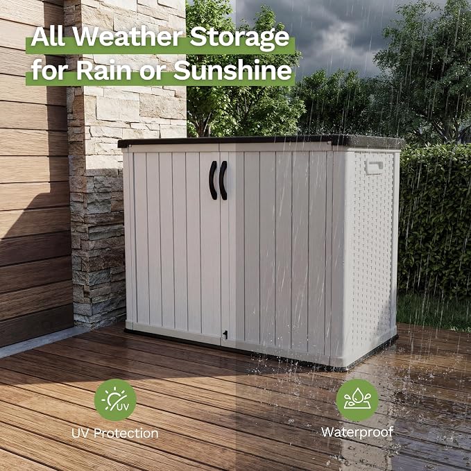 Patiowell 26 Cu.ft Plastic Outdoor Storage Cabinet, Lockable Waterproof - Image 7