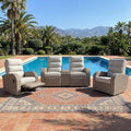 Oversized 3 Pieces Wicker Outdoor Recliner Loveseat by LayinSun
