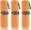 Handy Picks Microfiber Golf Towel (16" X 16") with Carabiner Clip, Waffle Pattern Golf Towel Hook and Loop Fastener - The Convenient Golf Cleaning Towel