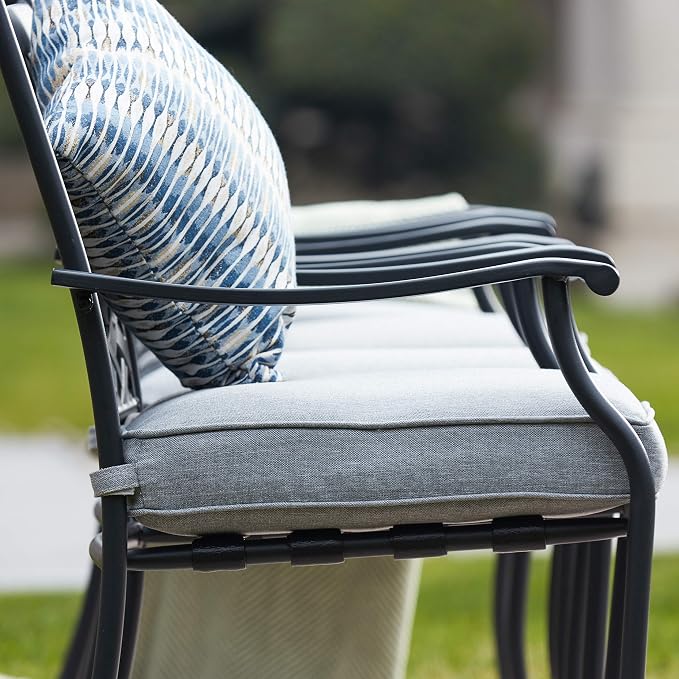 Patio Dining Chairs Stackable Outdoor Chairs Dining Furniture Set of 4 - Image 6