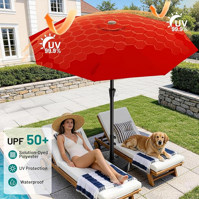 9 FT Patio Umbrella for Outdoor, Outdoor Table Umbrella - Image 4
