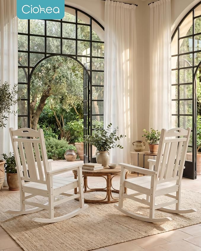 Oversized Outdoor Rocking Chairs, High Back Patio Rockers - Image 2