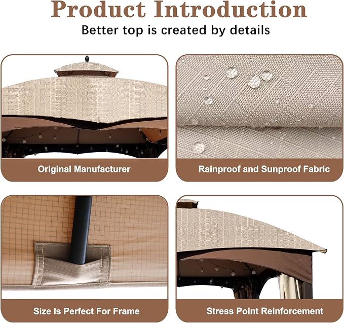 SCOCANOPY Light Beige Ripstop Replacement Top Compatible - Image 5