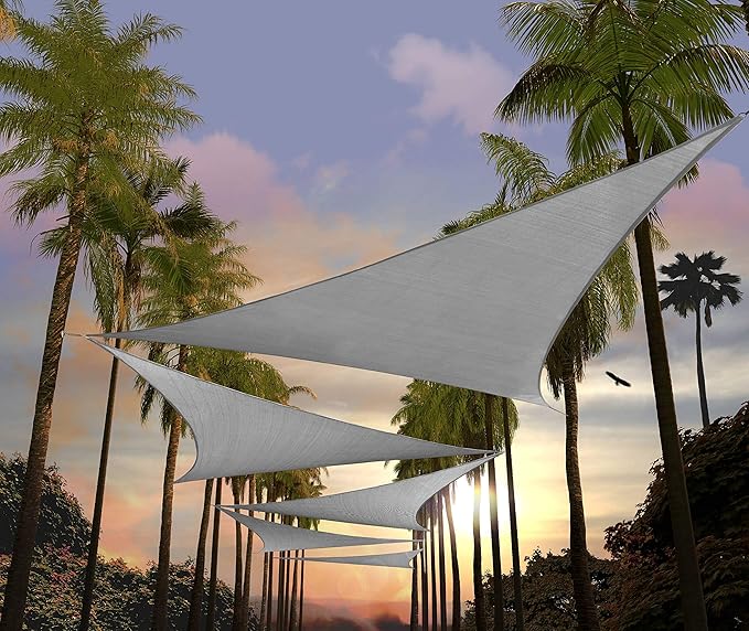 Amgo Custom Size 19' x 19' x 19' Gray Triangle Sun Shade Sail UPF50+ AGTAPT12 by Amgo