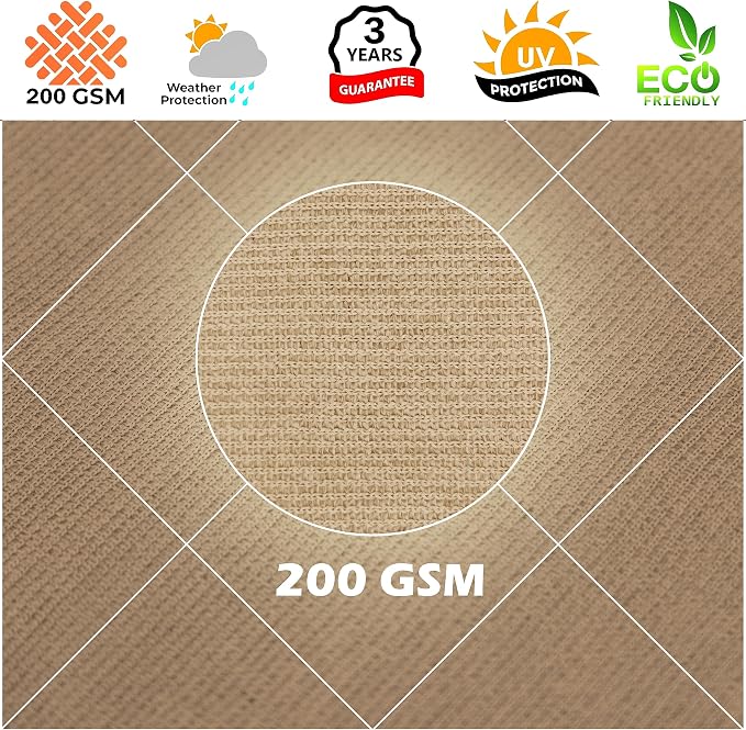 Royal Shade 20' x 23' Custom Size Sand Beige Rectangle Sunshade Sail - Image 8
