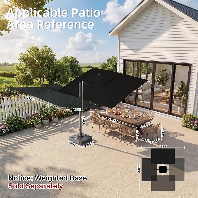 Deconk 10' X 13 'Patio Umbrella - Image 9