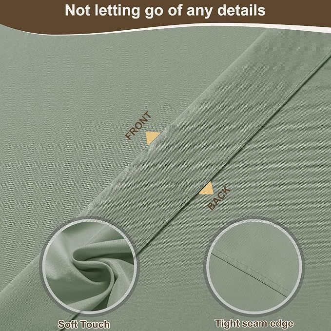 Outdoor Curtains for Patio Waterproof Rod Pocket 6 Pcs 54x84 Sage Green | - Image 7