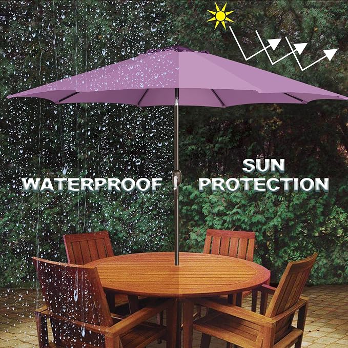 9' Outdoor Patio Umbrella, Outdoor Table Umbrella, Yard Umbrella, Market - Image 6