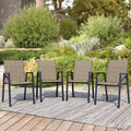 Outdoor Patio Chairs Set of 4, Mocha Stackable Outdoor Chairs, Lightweight by Home