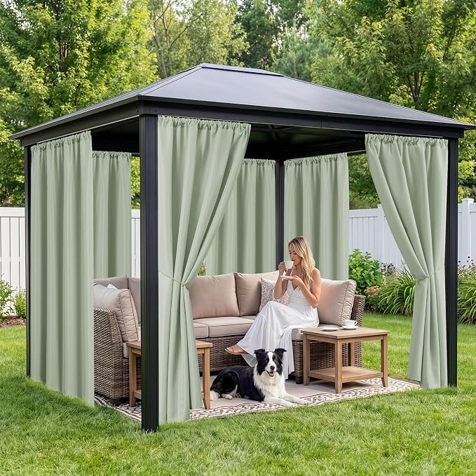 Outdoor Curtains for Patio Waterproof, 8 Panels, Rod Pocket | Weatherproof & - Image 4