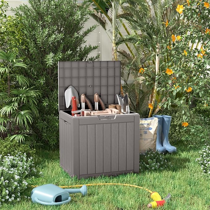 35 Gallon Outdoor Storage Box, Large Resin Deck Box - Image 6