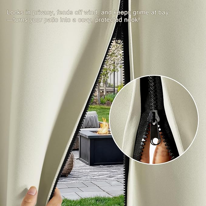 RYB HOME Fade-Resistant Extra Wide Outdoor Curtains - Image 3