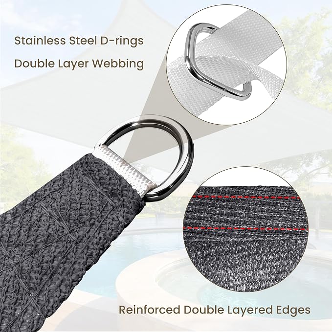 12'x12'x12' Triangle Sun Shade Sail - Image 2