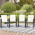 Outdoor Patio Chairs Set of 4, Oyster Beige Stackable Outdoor Chairs, by Home