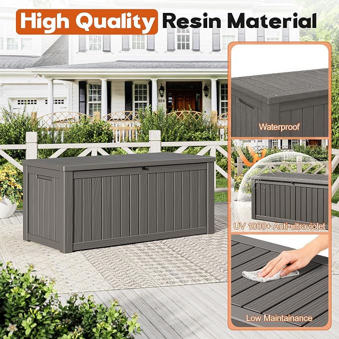 Outdoor Deck Storage Box, Resin Deck Boxes Indoor and outdoor, Waterproof - Image 3