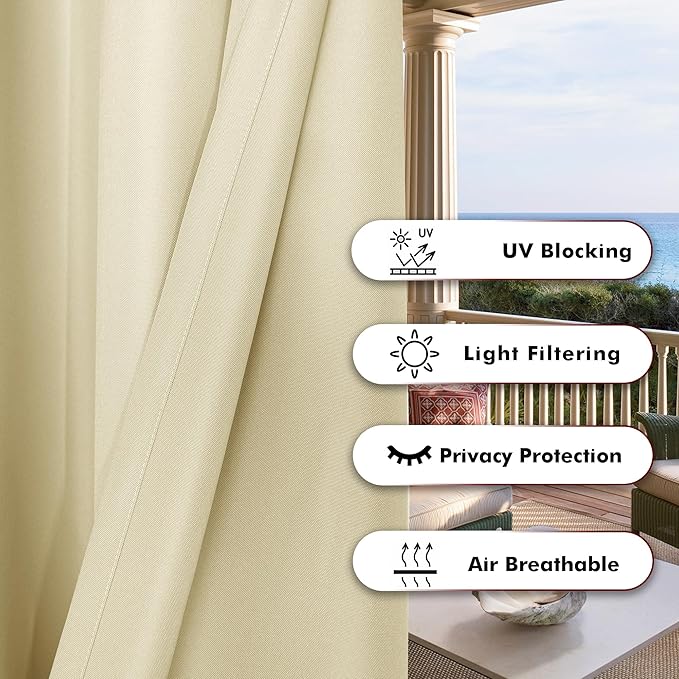 BONZER Wide Outdoor Waterproof Curtains - Image 4