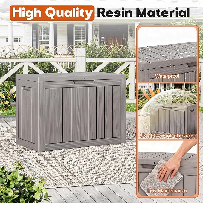 Outdoor Deck Storage Box, Resin Deck Boxes Indoor and outdoor, Waterproof - Image 4
