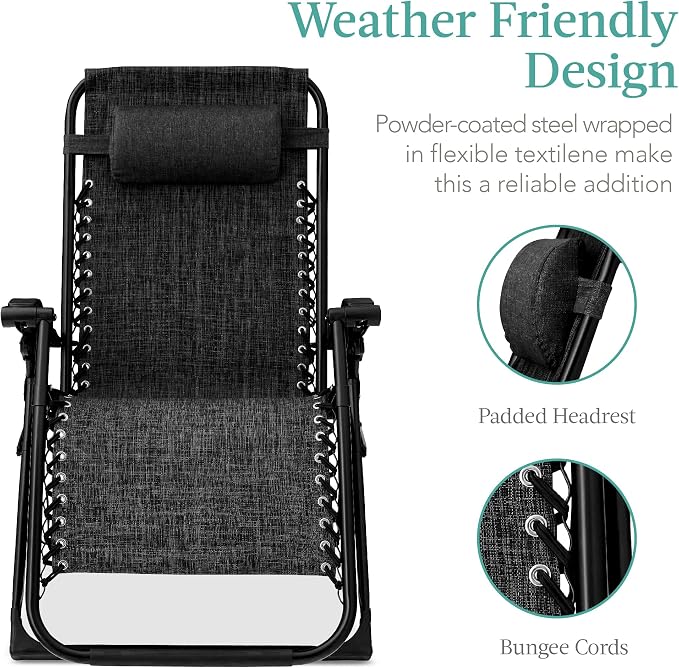 Best Choice Products Oversized Zero Gravity Chair, Folding Outdoor Patio - Image 5